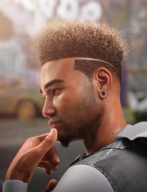 Afro Fade Hair for Genesis 3 and 8 Afro Fade Hair for Genesis 3 and 8