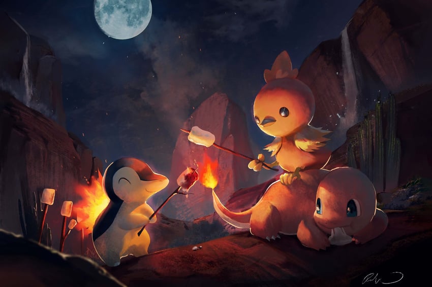 cyndaquil-charmander-and-torchic-pokemon