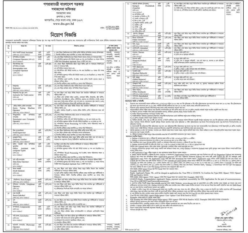  Department of Social Services DSS Job Circular 2024