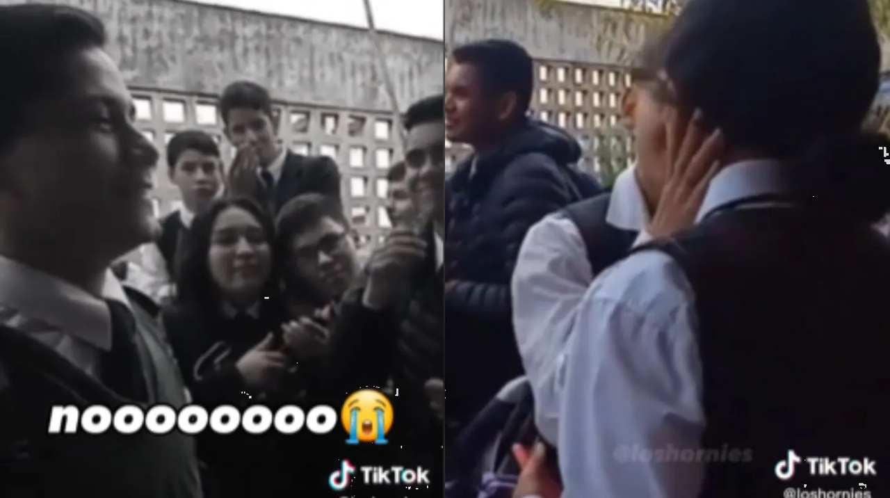 Chico CHAPULINEA a mejor amigo, besa a su enamorada ¡En su cara!