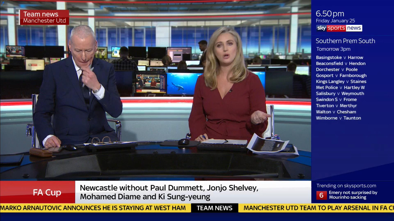 25 January - 18.00.00 - Sky Sports News At 6. A comprehensive ro