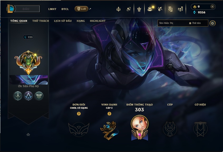 Acc LMHT # - Không Khung