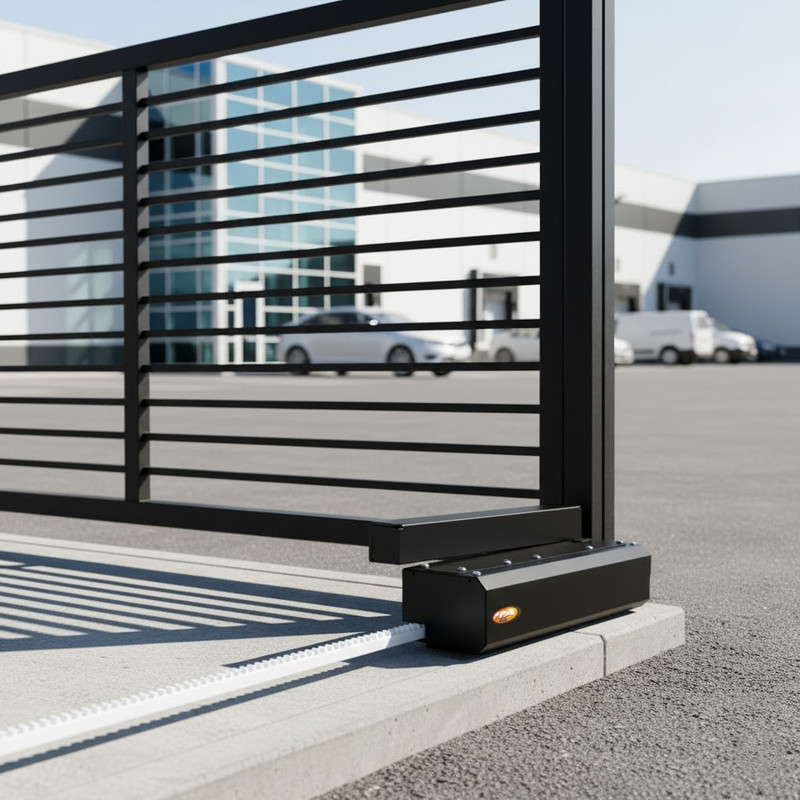 Automatizador PPA RAC Jetflex em uma porta de vidro de loja