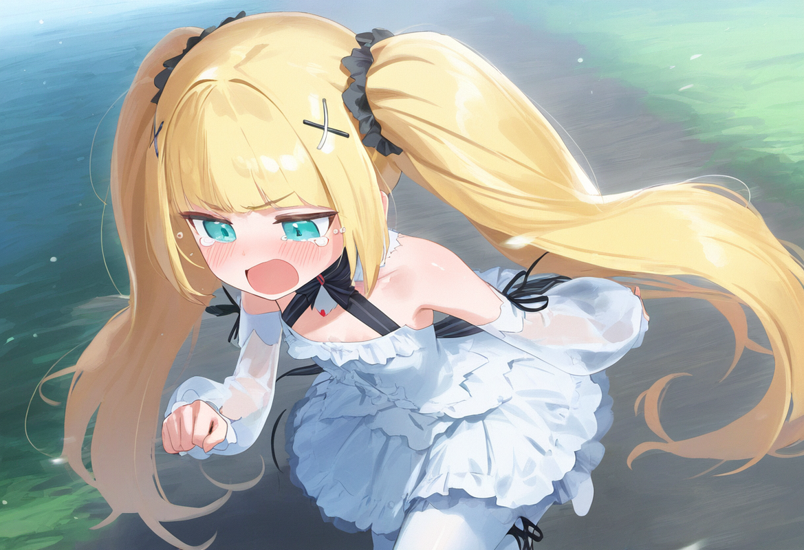 1girl, mikozin, NDGD, ohlia, {kobayashi ritz}, reoen, tsundere, from above, aqua s-3057980236