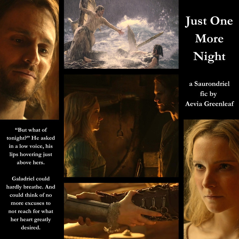 mood board with images of Galadriel and Halbrand throughout season 1