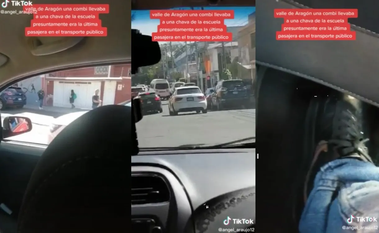 Combi sin placas se lleva a estudiante en Ecatepec; testigos los ayudan a bajar