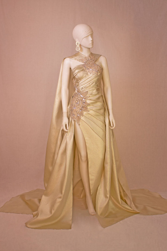Dress with Luneville embroidery for candidate Estela zambrano, representative of miss venezuela 2024