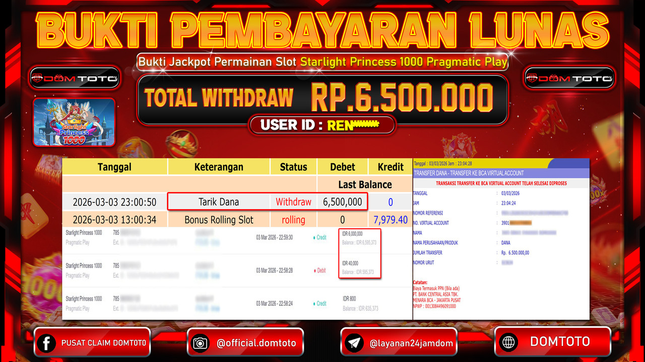 JACKPOT SLOT Starlight Princess 1000 Pragmatic Play 03MARET 2026