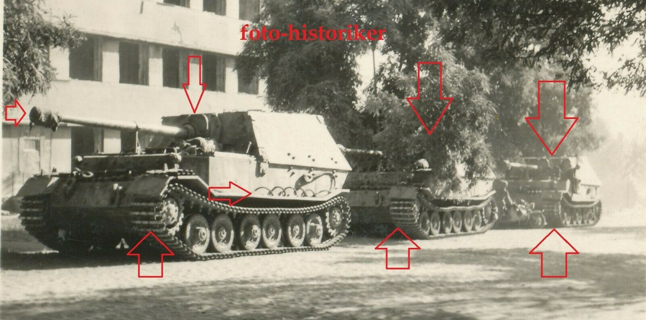 orig Foto Kolonne Panzer Panzerjäger Tiger FERDINAND Pz Jg Rgt 6