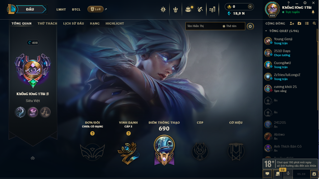 Acc LMHT # - Không Khung