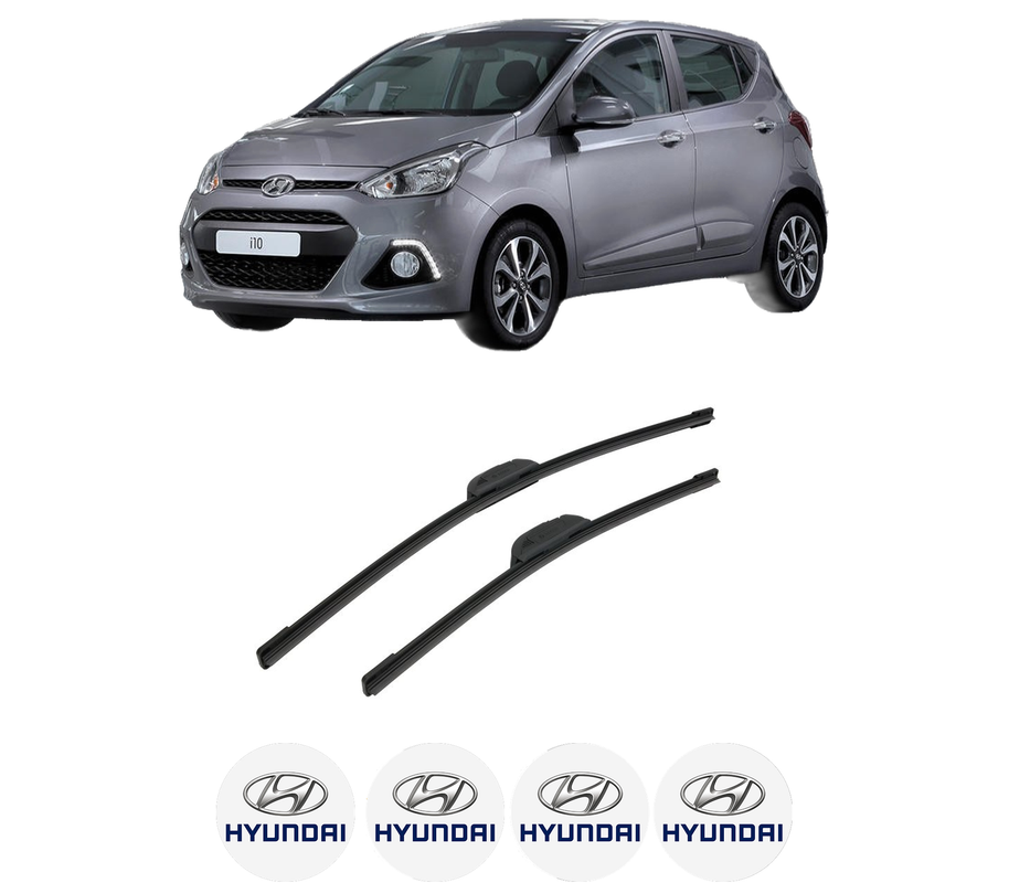 Set stergatoare auto HYUNDAI i10 II (BA, IA) din 2013-2019, pentru parbriz auto, 2 bucati, Bosch Aerotwin Retrofit, din cauciuc siliconat rezistent, 4 Stickere Auto HYUNDAI