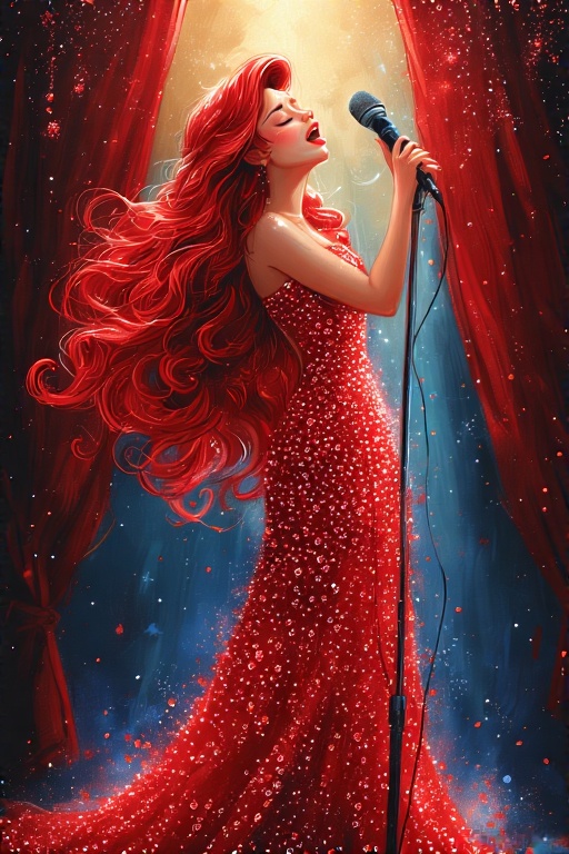 Disney-style-Ariel-singing-on-10