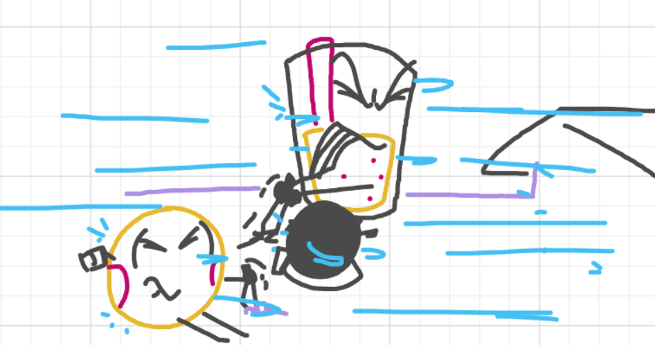 A panel from A Murder On The, episode six of the Board Boards object show by Furretwalk/WalkingFurret.