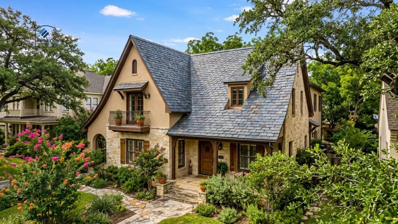 Natural slate roof on a historic San Antonio home