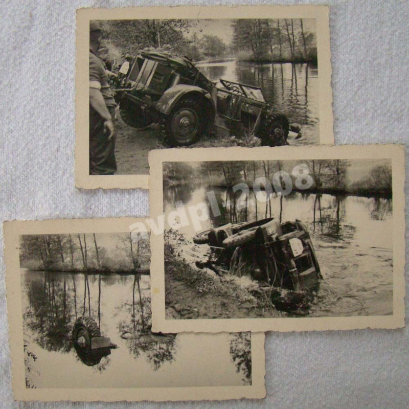 Kübelwagen - Wehrmacht - Unfall - 3 Fotos
