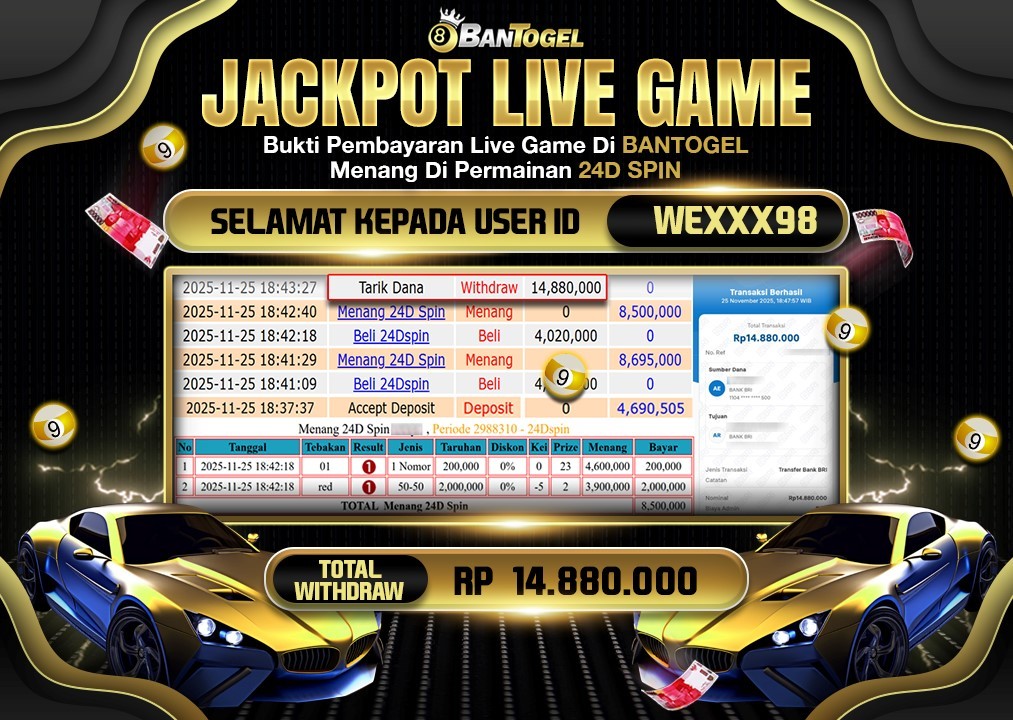 BUKTI JACKPOT LUNAS BANTOGEL