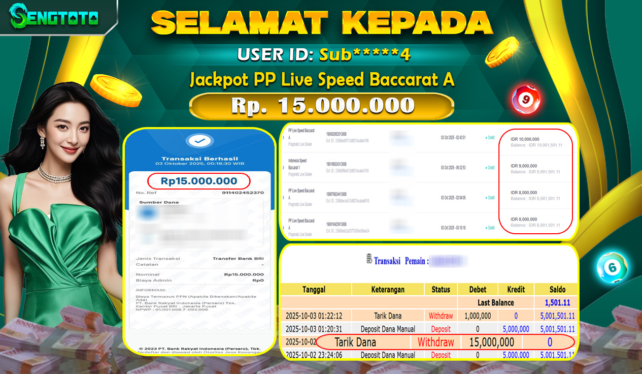 BUKTI PEMBAYARAN SLOT PP LIVE SPEED BACCARAT A