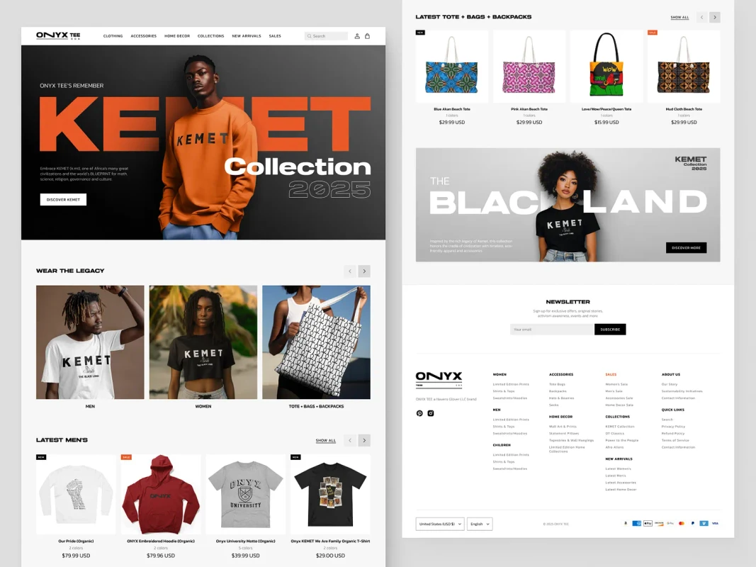 Clean and modern e-commerce website design shown on a laptop.