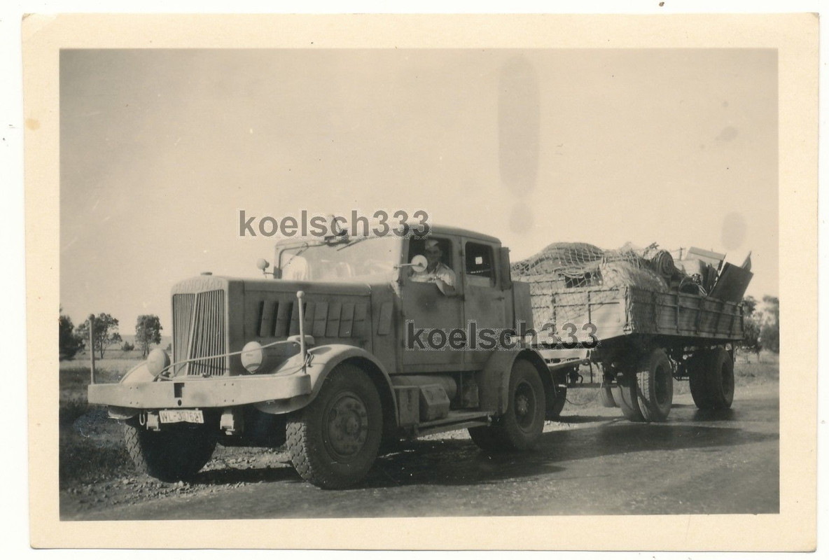 Foto Hanomag Rad Schlepper Zugmaschine Anhänger 