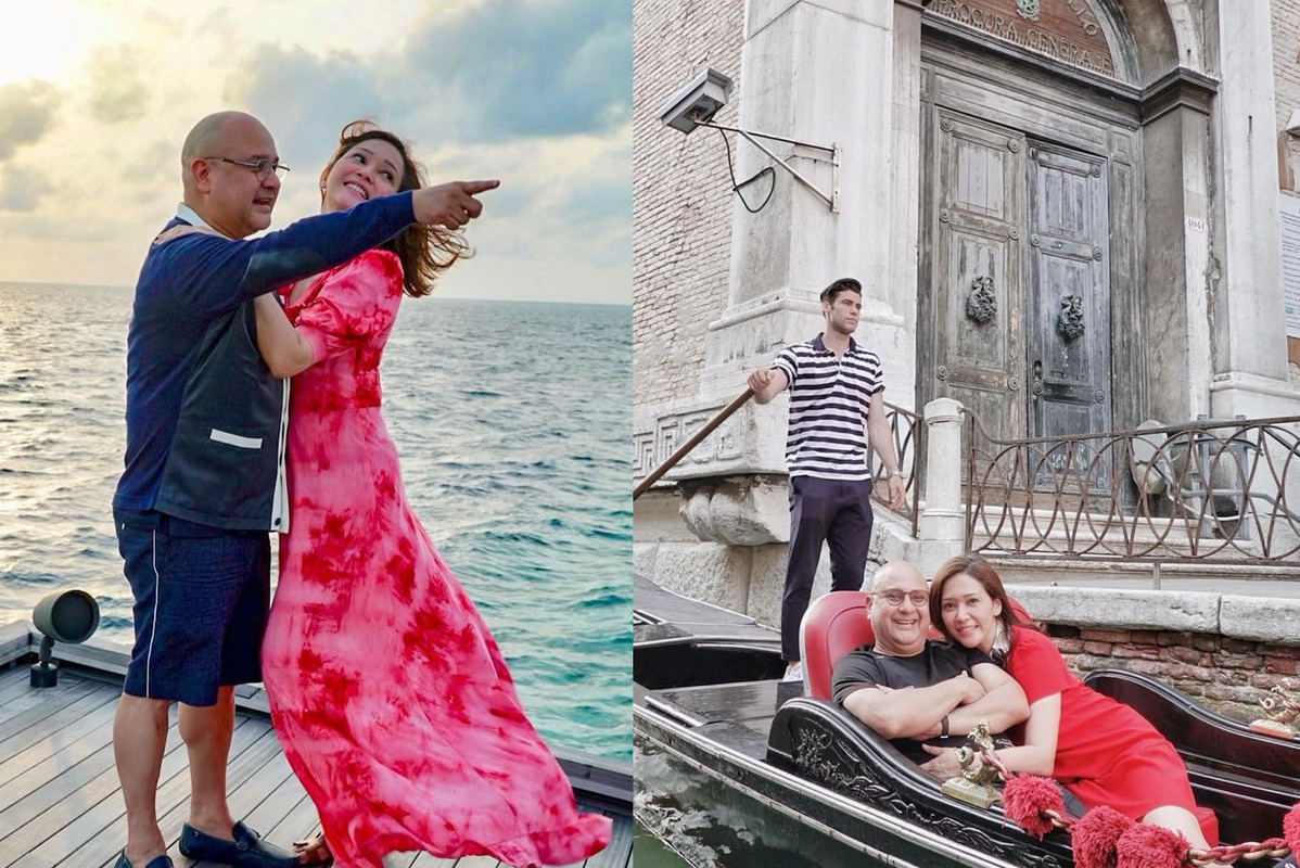 Irwan dan Maia ke Maldives (kiri) dan Venesia (kanan)
