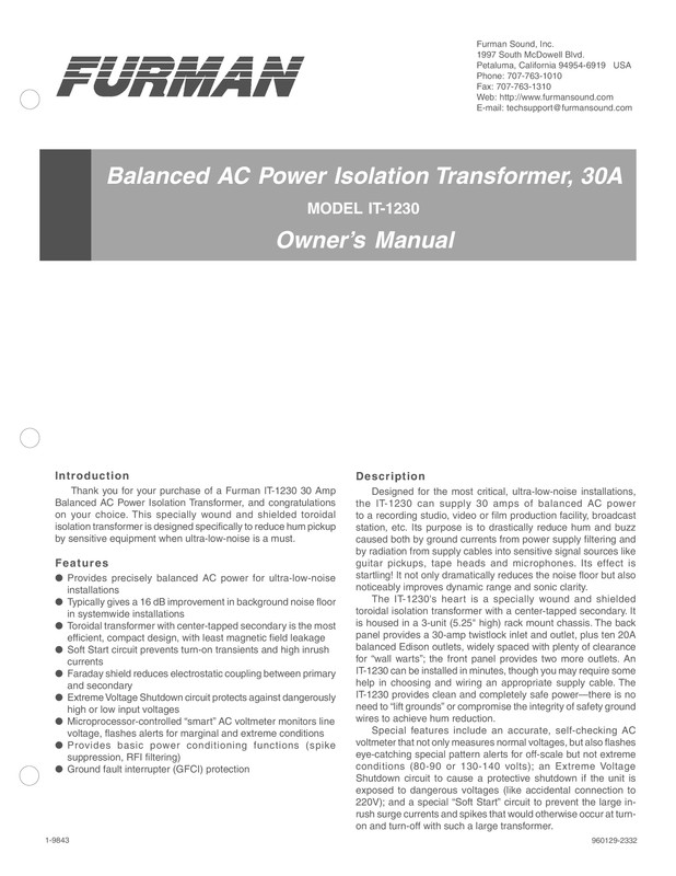 IT 1230 manual - Page 1