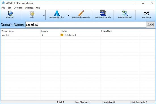 VovSoft Domain Checker v7.5