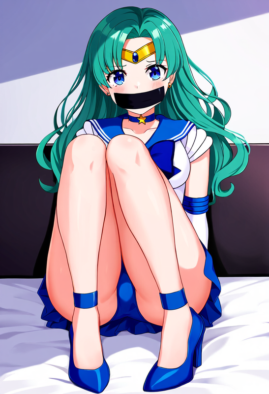 1girl_ sailor neptune, {sailor neptune_ official costume, high heel shoes, white s-2750200766