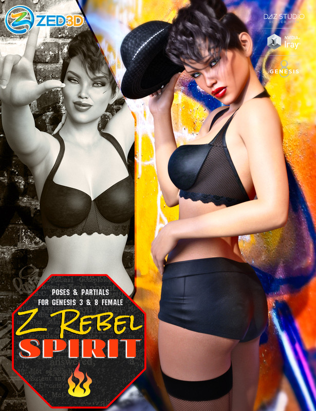 z rebel spirit poses and partials for genesis 3 and 8 female 00 main daz3d