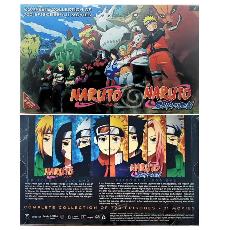 NARUTO SHIPPUDEN DVD ボックスセット 11枚セット逆輸入 Naruto Shippuden Complete TV Series Vol.1-720 End + 11 Movies