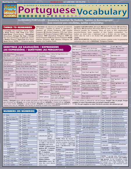 Portuguese Vocabulary (Quick Study Academic)