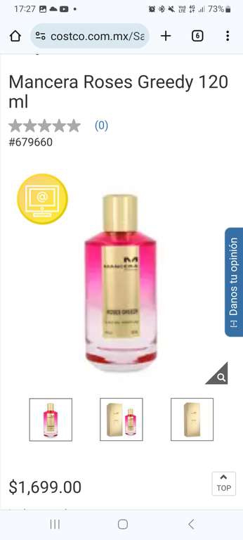 Costco: Perfume Mancera Roses Greedy 120 ml unisex 
