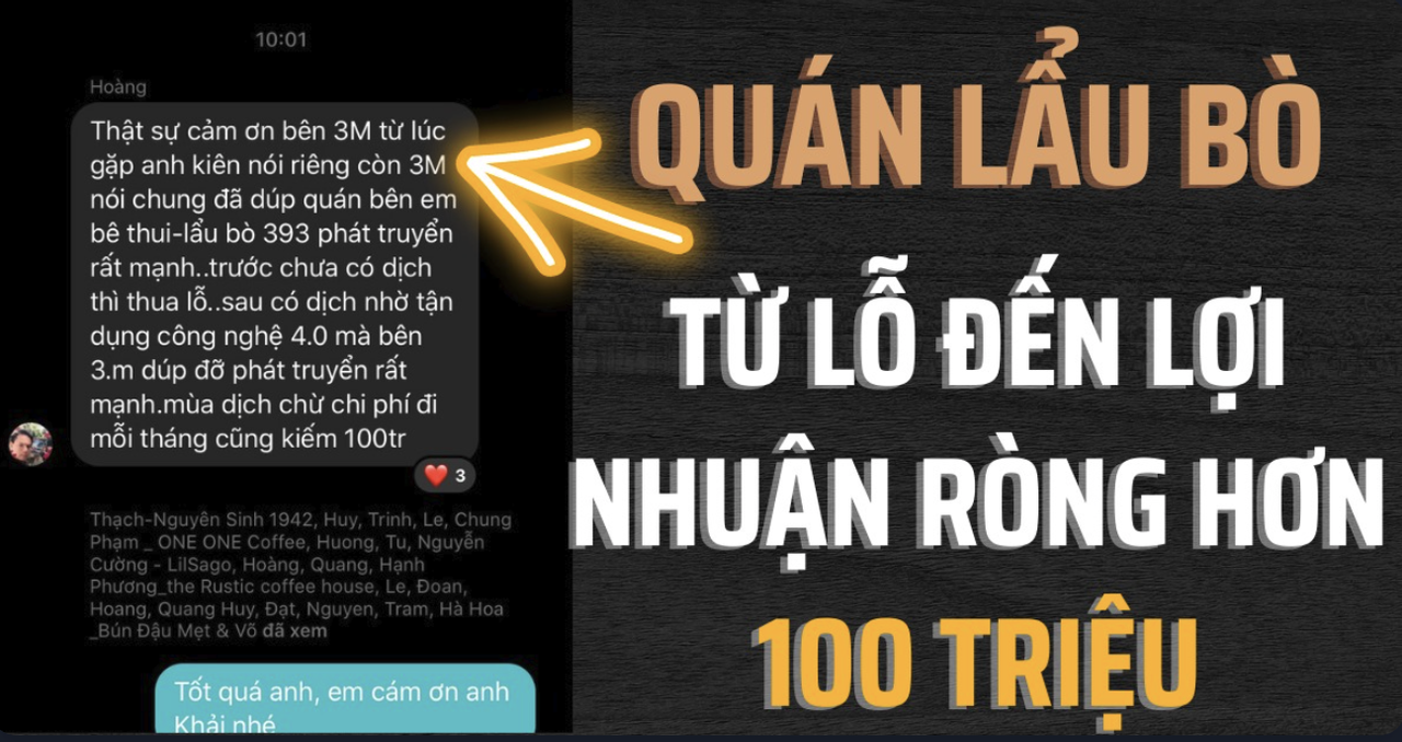 Tin nhắn cảm ơn của anh Khải chủ quán Bê Thui Lẩu Bò 393