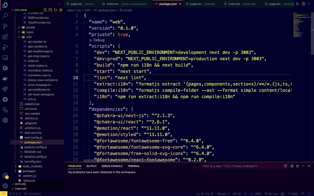 script for dev and prod