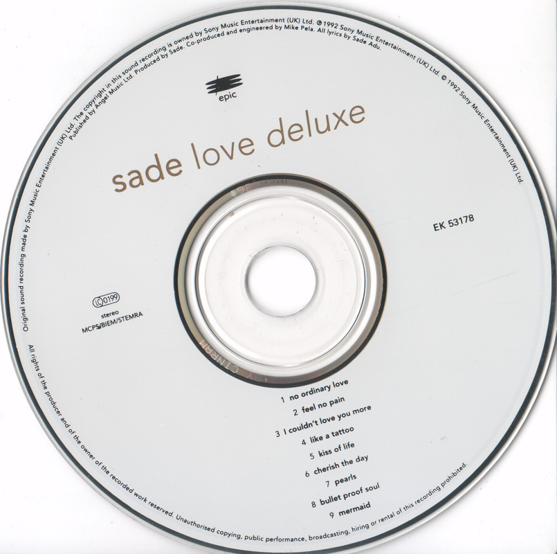 Sade Love Deluxe CD [1992]