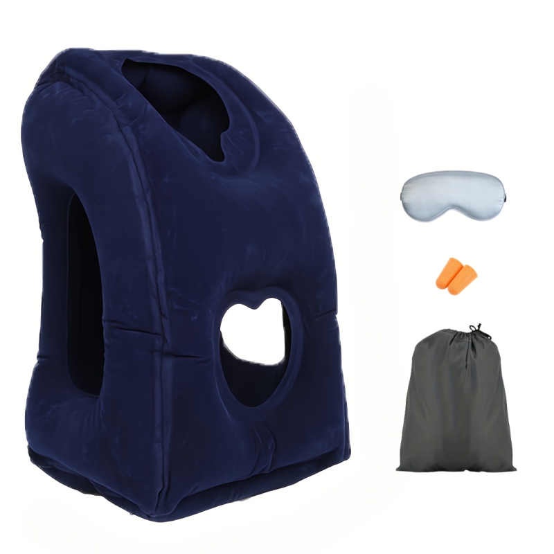 4代抱枕 蓝色配眼罩耳塞