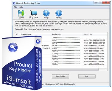 iSumsoft Product Key Finder 3.1.1