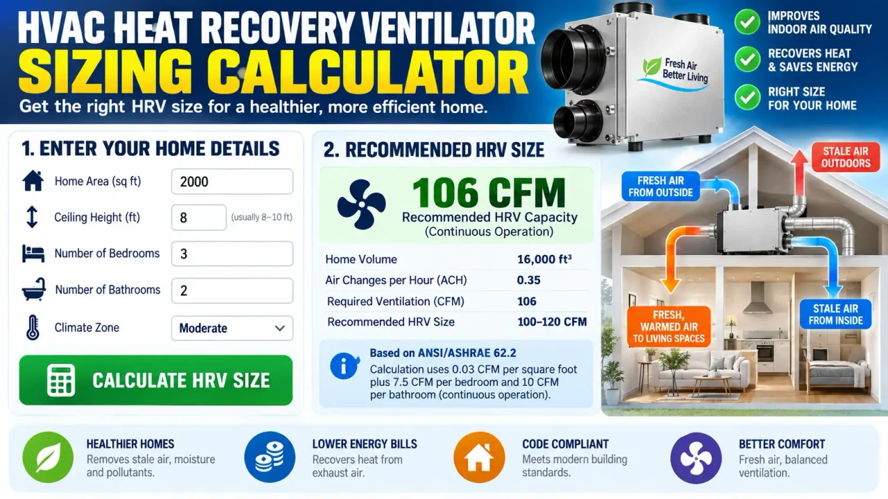 Hvac Heat Recovery Ventilator Sizing Calculator