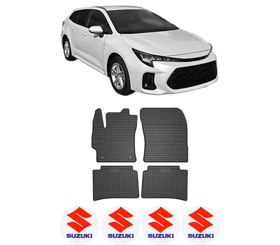 Set covorase presuri SUZUKI SWACE (AMZ_) din 2020-2023, auto, din cauciuc thermoplastic, 4 Stickere auto cu SUZUKI