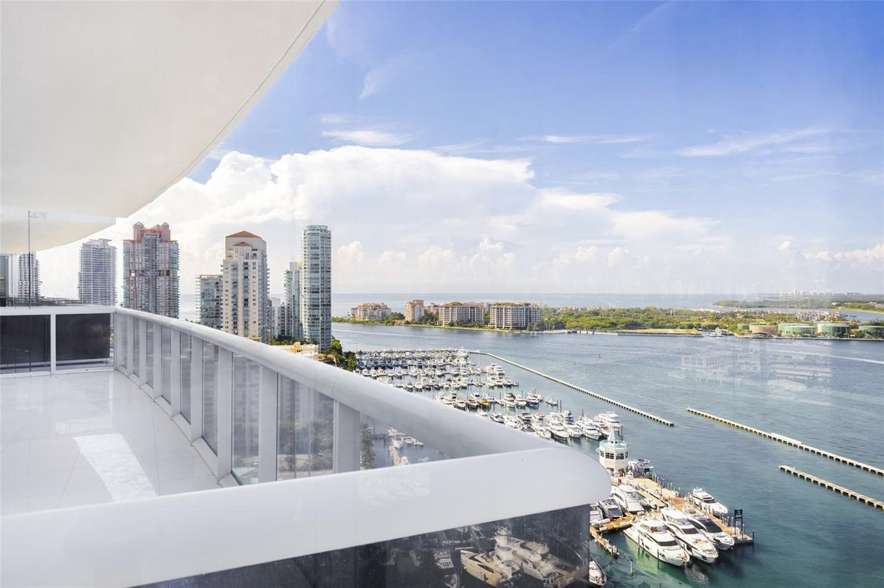 400 Alton Road, Unit 2303, Miami Beach, FL luxury rental balcony and skyline view