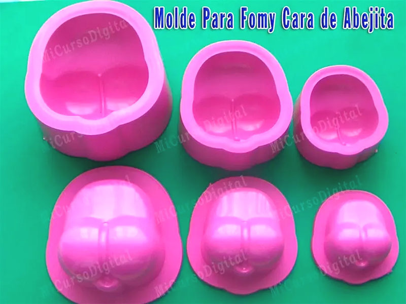 Molde para fomi cara abejitas chachetona para termoformar goma eva