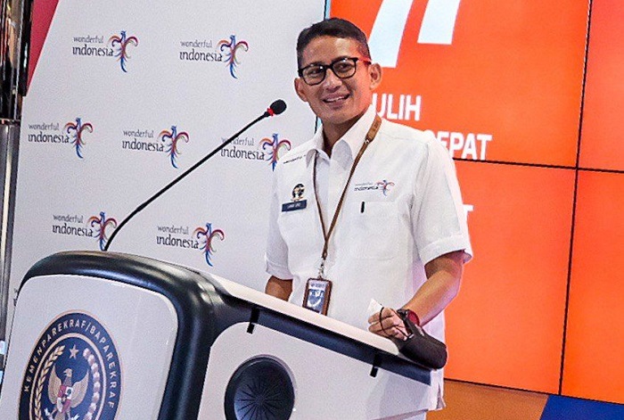 Menparekraf Sandiaga Uno mengajak masyarakat dan para pelaku ekonomi kreatif untuk ikut serta dalam lomba nyanyi yang digelar oleh Kemenparekraf dalam rangka memeriahkan HUT ke-77 Republik Indonesia.