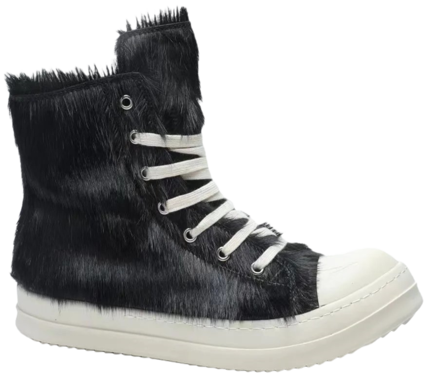 Rick Owens Black Pony Hair Ramoens