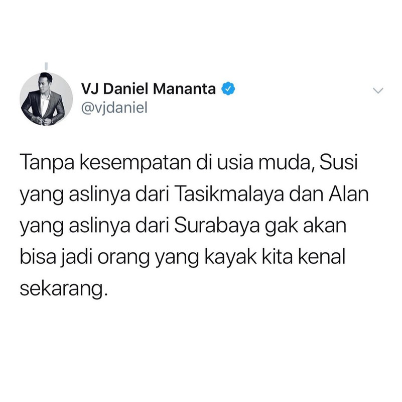 Unggahan Daniel Mananta
