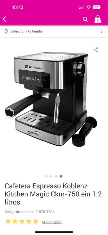 Liverpool Cafetera Espresso Koblenz CKM-750 20 bares 
