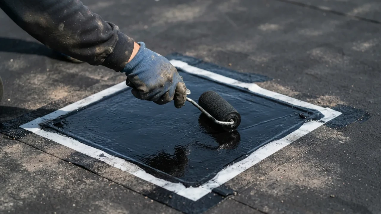 EPDM rubber roof repair after storm damage