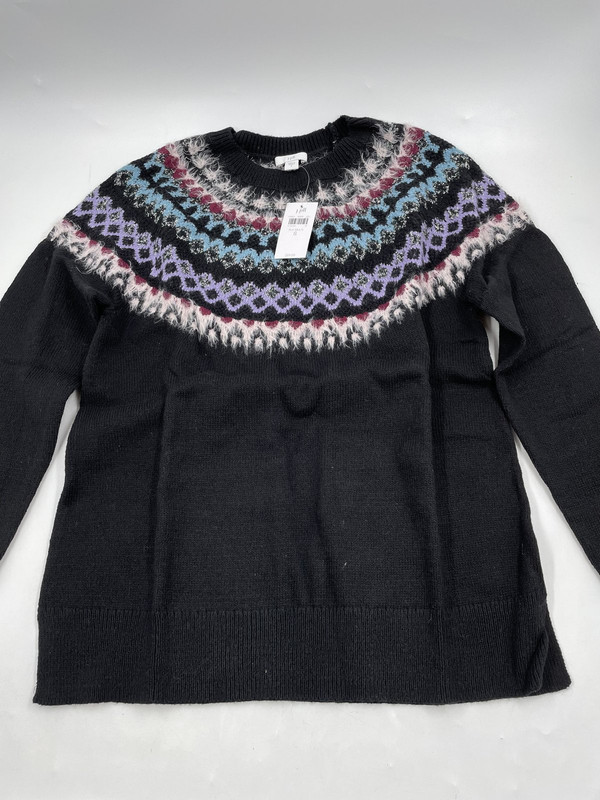 J JILL BLACK MULTI COLOR SWEATER WOMENS SMALL