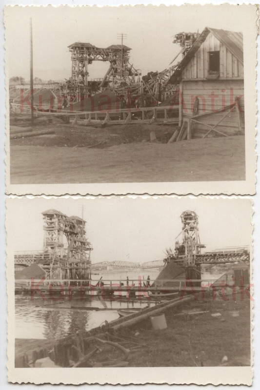 Fotos Wehrmacht Weißrussland Bobruisk Babrujsk Brücke Holz Tor F