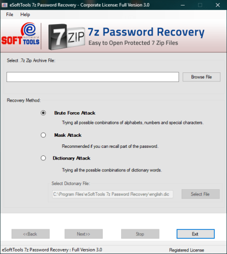 eSoftTools 7z Password Recovery 3.0