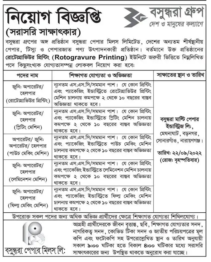 Bashundhara Group Job Circular 2022 Any Result BD