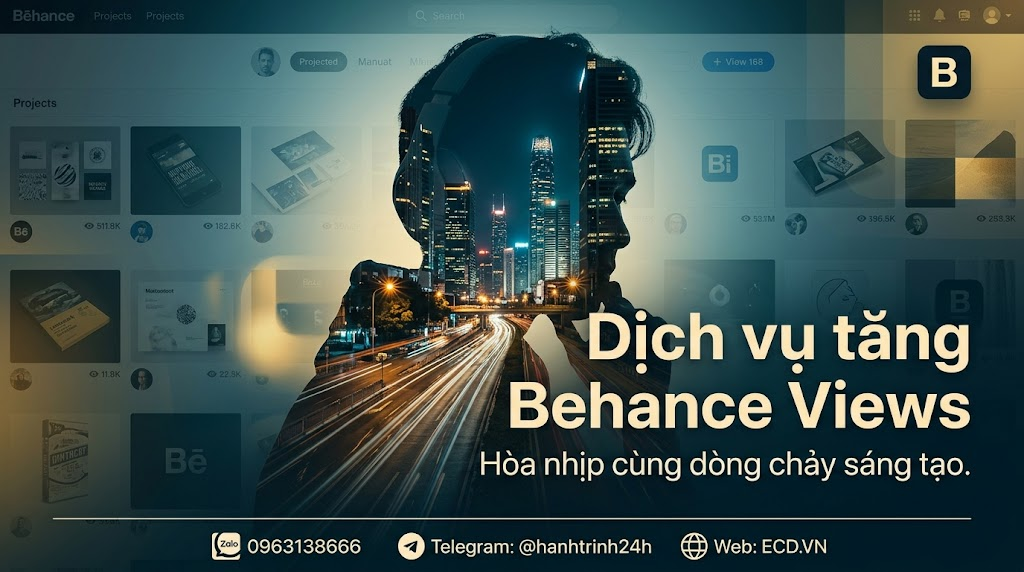 dịch vụ tăng behance views chất lượng cho project